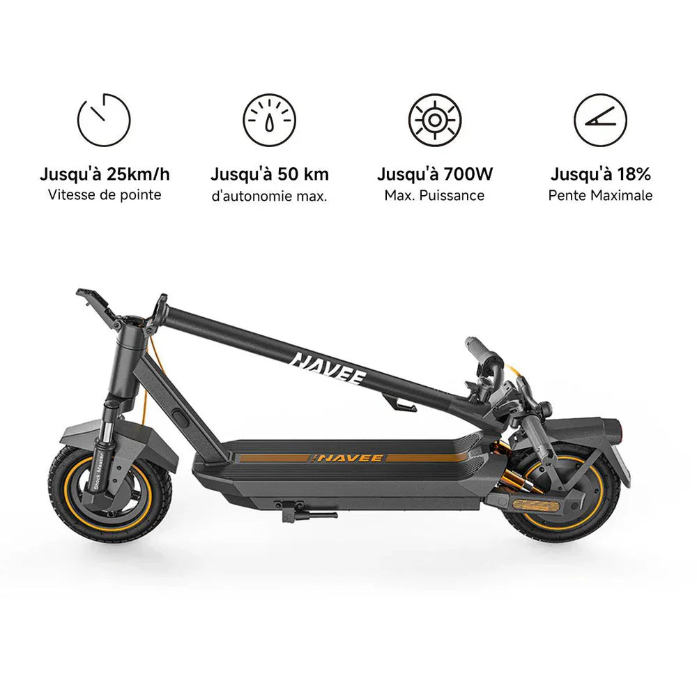 NAVEE GT3 – Trottinette électrique doubles suspensions, autonomie 50 km